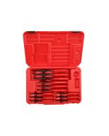 JUEGO DE ALICATES SACA SEGUROS CONVERTIBLES RANGO INTERIOR 3/8" A 3" RANGO EXTERIOR 1/4" A 3-11/32" 12 PZAS. PROTO
