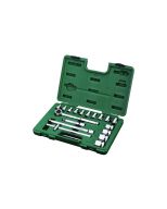 JUEGO DE DADOS 1/2" DE 10-32 MM CON ACCESORIOS 18 PZAS. SATA