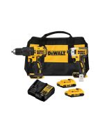 KIT TALADRO PERCUTOR 20V  + ATORNILLADOR DE IMPACTO DEWALT