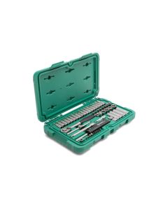 JUEGO DE DADOS 6 PUNTAS 1/4" 52 PZAS. METRICO SATA