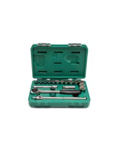 JUEGO DE DADOS 12 PUNTAS 1/2" 17 PZAS.  10 - 24 MM SATA